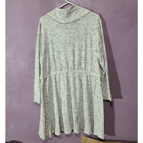 Women's Lane Bryant LS‎ Waffle Knit Cowl Neck Drawstring Hi Lo Tunic 2X 18 20 - Picture 3 of 5
